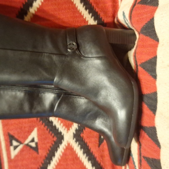 Giani Bernini  Adonnys Memory Foam Knee High Dress Boots Black Leather size 6M - Picture 2 of 10